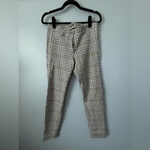 J. McLaughlin Becca Houndstooth Plaid Legging Ankle Pants Size 6 Stretchy Preppy